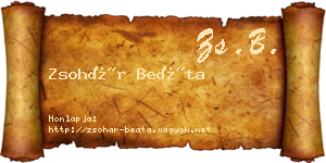 Zsohár Beáta névjegykártya